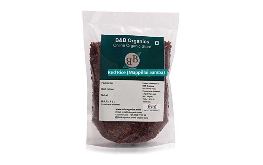 B&B Organics Red Rice (Mappillai Samba)    Pack  5 kilogram